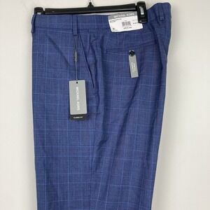 Michael Kors Men‎ Classic fit Dress Pants 36Wx32L Blue Plaid Stretch E101533